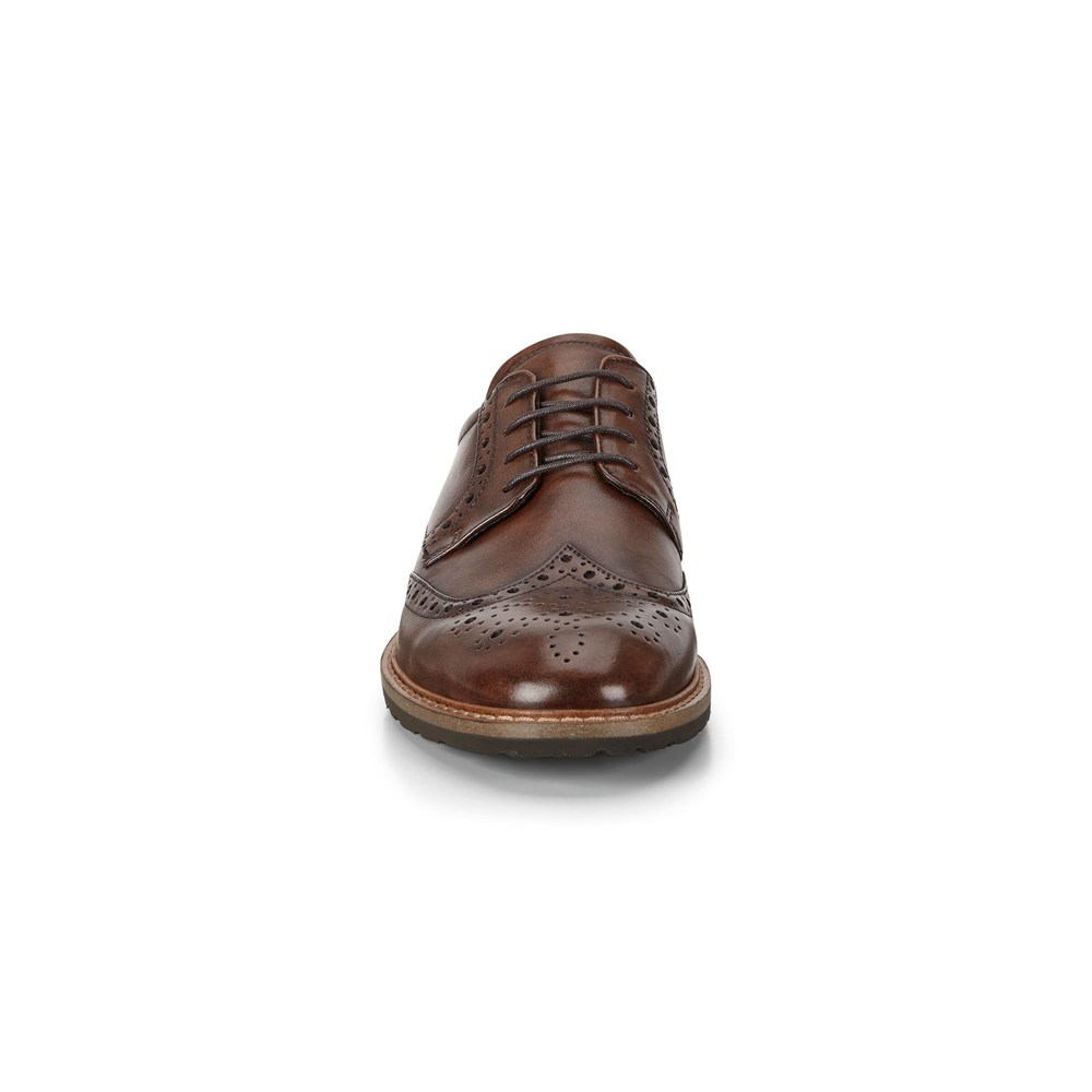 ECCO Mens Dress Shoes Brown - Vitrus I Wing Tip Tie - EVP-502417